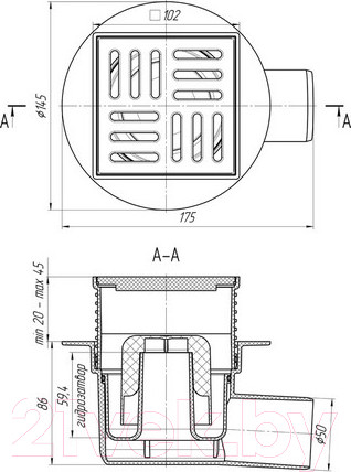 Изображение товара Трап для душа Ани Пласт TA5604