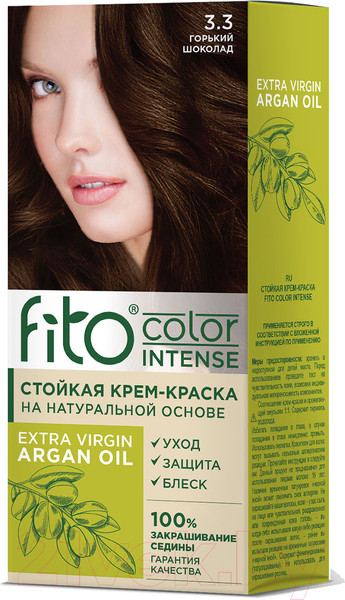 Изображение товара Крем-краска для волос Fito Косметик Fito Color Intense Стойкая 3.3 (115мл, горький шоколад)