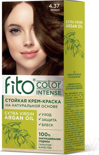Изображение товара Крем-краска для волос Fito Косметик Fito Color Intense Стойкая 4.37 (115мл, мокко)