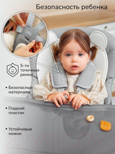 Изображение товара Стульчик для кормления Amarobaby Allure / AB23-23ALL/11 (серый)