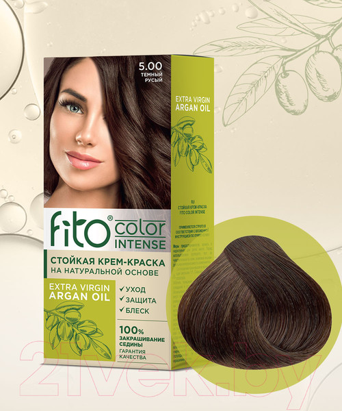 Изображение товара Крем-краска для волос Fito Косметик Fito Color Intense Стойкая 5.00 (115мл, темный русый)