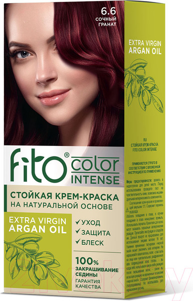 Изображение товара Крем-краска для волос Fito Косметик Fito Color Intense Стойкая 6.6 (115мл, сочный гранат)