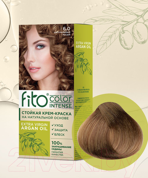 Изображение товара Крем-краска для волос Fito Косметик Fito Color Intense Стойкая 6.0 (115мл, натуральный русый)