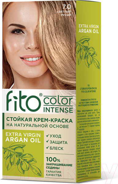 Изображение товара Крем-краска для волос Fito Косметик Fito Color Intense Стойкая 7.0 (115мл, светлый русый)