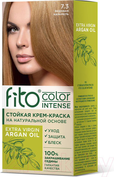 Изображение товара Крем-краска для волос Fito Косметик Fito Color Intense Стойкая 7.3 (115мл, медовая карамель)