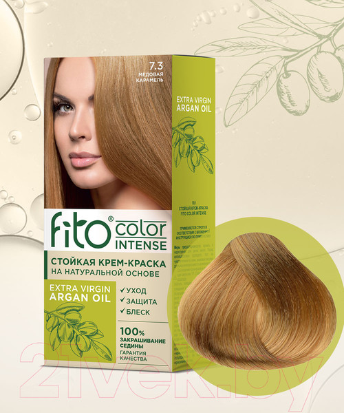 Изображение товара Крем-краска для волос Fito Косметик Fito Color Intense Стойкая 7.3 (115мл, медовая карамель)