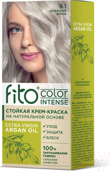 Изображение товара Крем-краска для волос Fito Косметик Fito Color Intense Стойкая 9.1 (115мл, пепельный блонд)