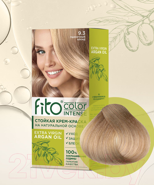 Изображение товара Крем-краска для волос Fito Косметик Fito Color Intense Стойкая 9.3 (115мл, пшеничный блонд)