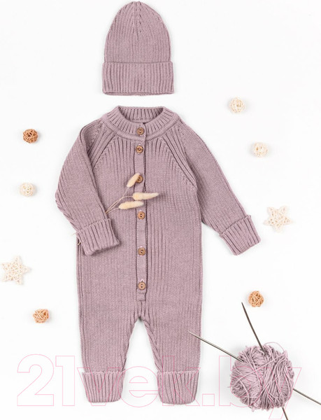 Изображение товара Комбинезон для малышей Amarobaby Pure Love Tot / AB-OD22-PLT501/27-86 (пудровый, р.86)