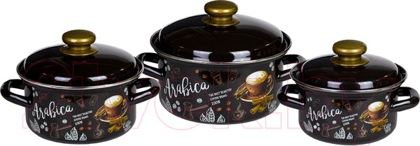 Изображение товара Набор кастрюль КМЗ Арабика-1 (3шт, коричневый)