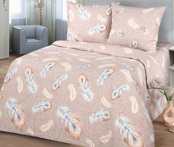 Изображение товара Комплект постельного белья Milanika Перья Евро (бязь)