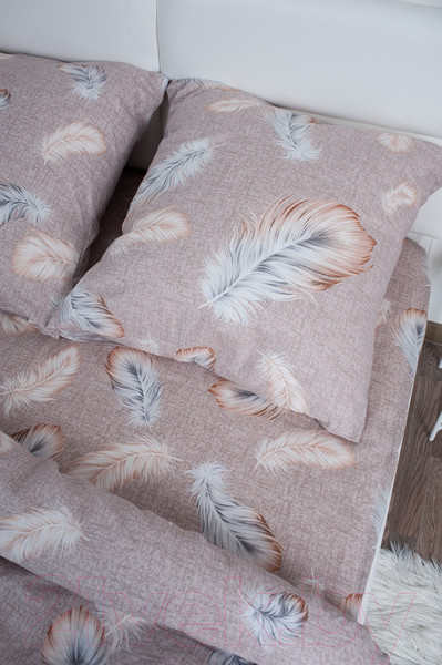 Изображение товара Комплект постельного белья Milanika Перья Евро (бязь)