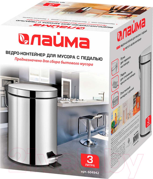 Изображение товара Мусорное ведро Laima Classic / 604942 (3л)