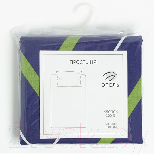 Изображение товара Простыня Этель Сиренево-серые зигзаги на резинке / 10801853