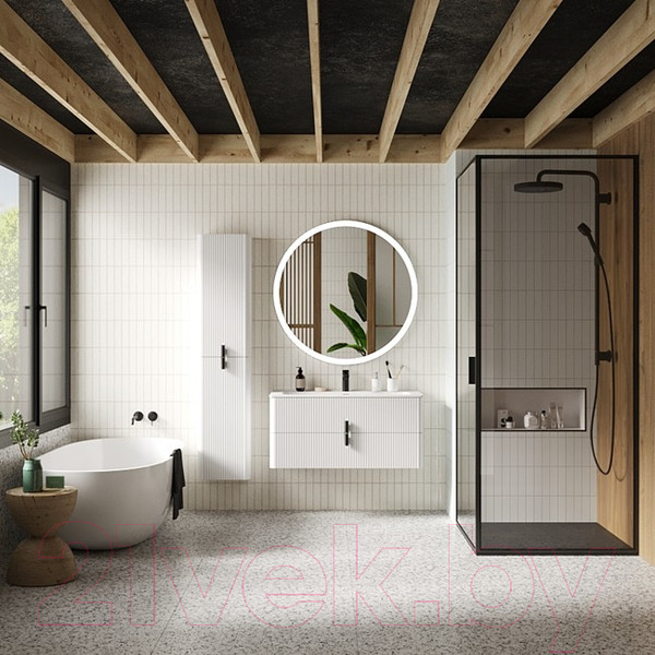 Изображение товара Шкаф-полупенал для ванной Briz Бьянко 35 R / 106 10-08035-00 02 БЕЛ