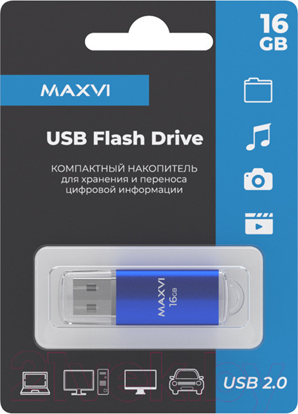 Изображение товара USB flash накопитель Maxvi MP 16GB 2.0 (синий)