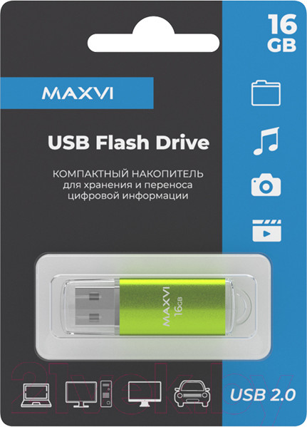 Изображение товара USB flash накопитель Maxvi MP 16GB 2.0 (зеленый)