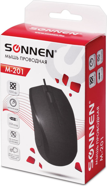 Изображение товара Мышь Sonnen M-201 (черный)
