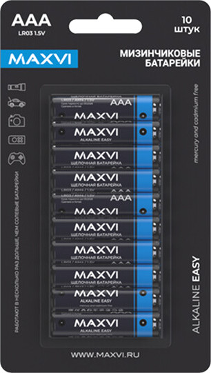 Изображение товара Комплект батареек Maxvi MBLR03ES10 AAA (10шт)