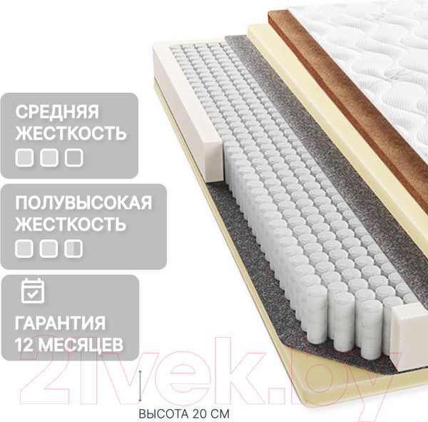 Изображение товара Матрас Seven Dreams Twin Foam Coco Lux 415497 (160x190)