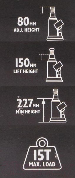 Изображение товара Бутылочный домкрат JCB TH91504 (15т)