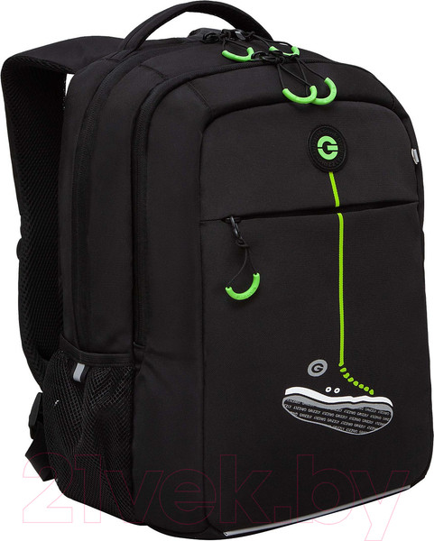 Изображение товара Школьный рюкзак Grizzly RB-456-6 (черный/салатовый)