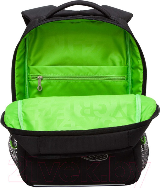 Изображение товара Школьный рюкзак Grizzly RB-456-6 (черный/салатовый)