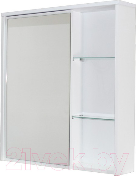 Изображение товара Шкаф с зеркалом для ванной СанитаМебель Камелия-07.70 (левый, белый)