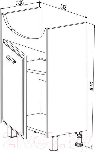 Изображение товара Тумба под умывальник СанитаМебель Этна 67.550