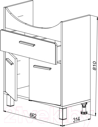 Изображение товара Тумба под умывальник СанитаМебель Этна 67.700
