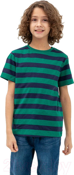 Изображение товара Футболка для малышей Mark Formelle 113379 (р.98-52, сине-зеленая полоска)