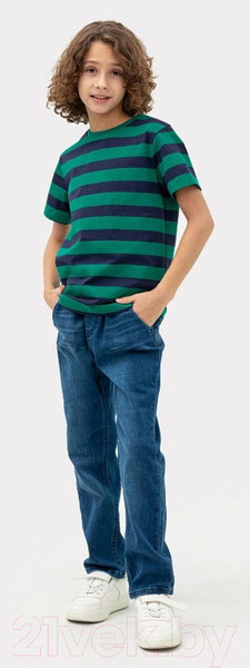 Изображение товара Футболка для малышей Mark Formelle 113379 (р.98-52, сине-зеленая полоска)
