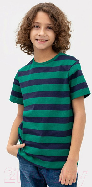 Изображение товара Футболка для малышей Mark Formelle 113379 (р.104-56, сине-зеленая полоска)