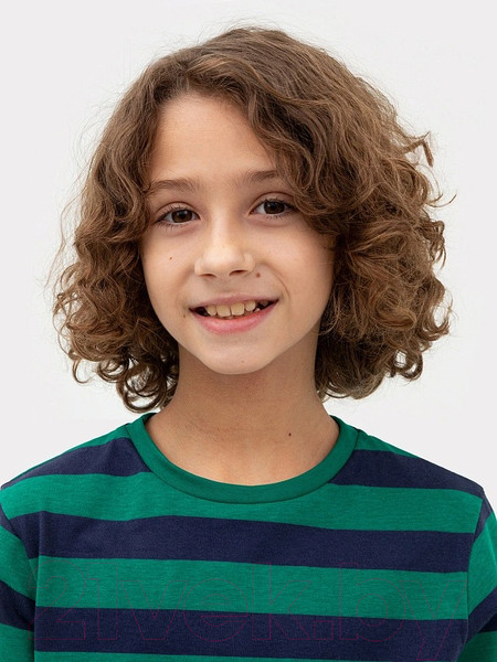 Изображение товара Футболка детская Mark Formelle 113379 (р.134-68, сине-зеленая полоска)