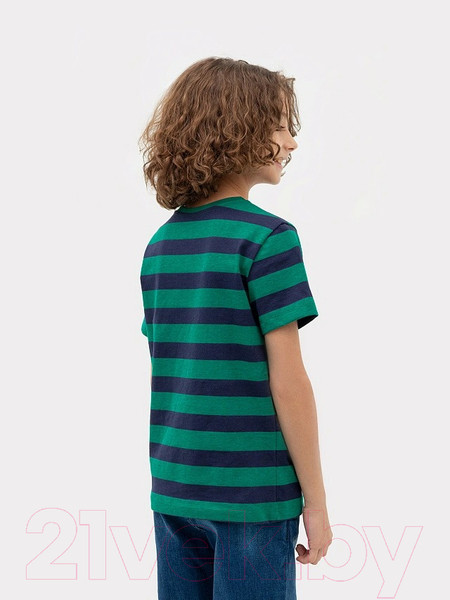 Изображение товара Футболка детская Mark Formelle 113379 (р.146-72, сине-зеленая полоска)