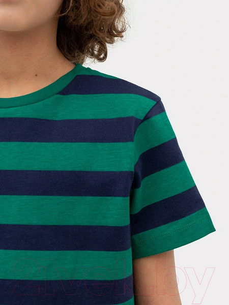 Изображение товара Футболка детская Mark Formelle 113379 (р.152-76, сине-зеленая полоска)