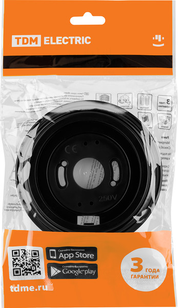 Изображение товара Рамка для выключателей и розеток TDM Виви / SQ1820-1289 (черный)