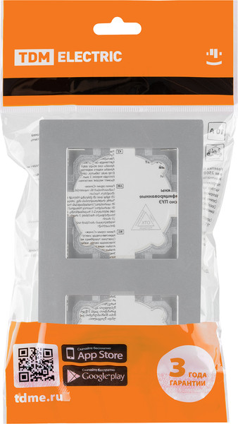 Изображение товара Рамка для выключателей и розеток TDM Сенеж / SQ1816-0255 (серебристый металлик)