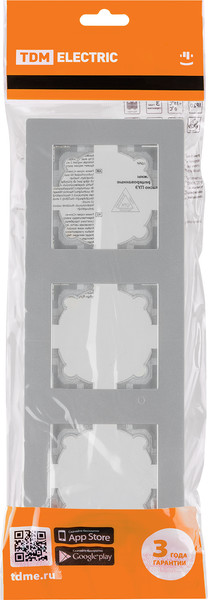 Изображение товара Рамка для выключателей и розеток TDM Сенеж / SQ1816-0256 (серебристый металлик)