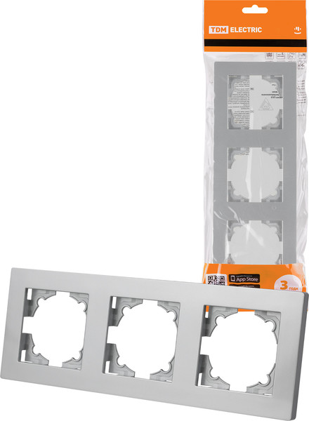 Изображение товара Рамка для выключателей и розеток TDM Сенеж / SQ1816-0256 (серебристый металлик)