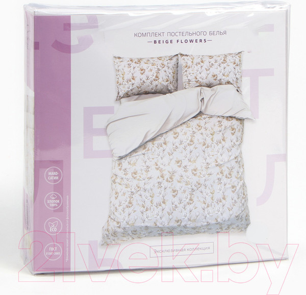 Изображение товара Комплект постельного белья Этель Beige Flowers Дуэт / 9947011