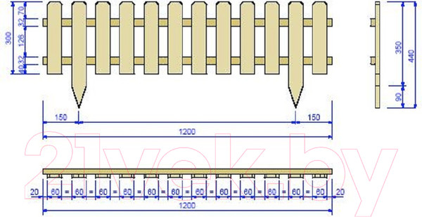 Изображение товара Изгородь декоративная Массив-Древ 300x1200