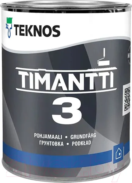 Изображение товара Грунтовка Teknos Timantti 3 Base 1 (2.7л, белый глубоко матовый)
