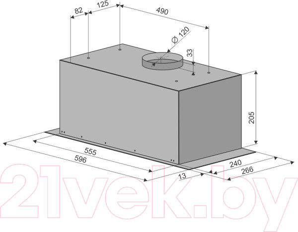 Изображение товара Вытяжка скрытая Konigin Flatbox 60 (нержавеющая сталь)