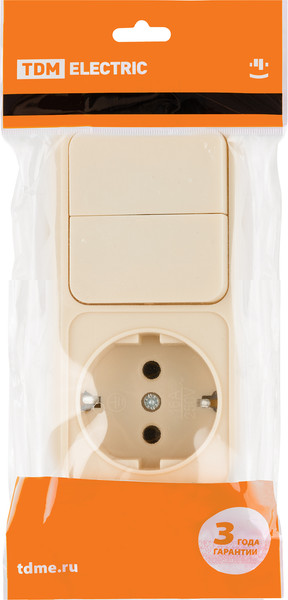 Изображение товара Блок выключатель+розетка TDM Ладога SQ1801-0202