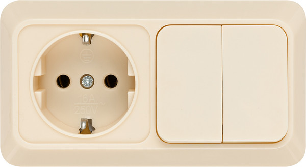 Изображение товара Блок выключатель+розетка TDM Ладога SQ1801-0202