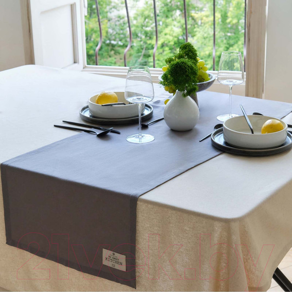 Изображение товара Дорожка на стол Этель Eco / 9631123 (40x130, серый)