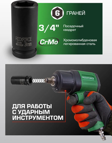 Изображение товара Головка слесарная RockForce RF-46510024(2519)