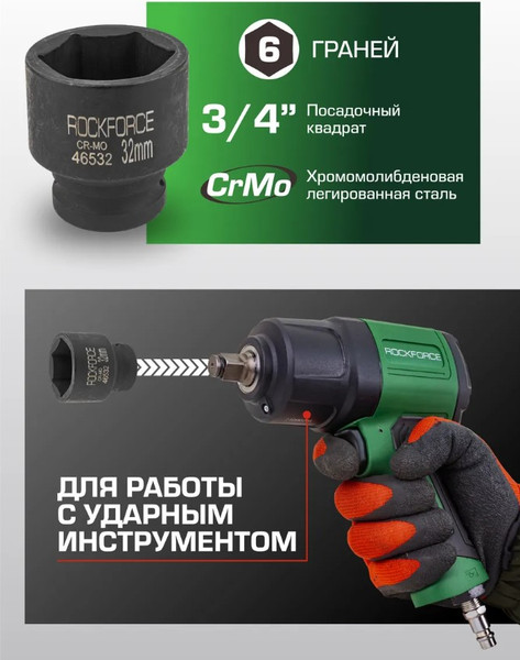 Изображение товара Головка слесарная RockForce RF-46532(2537)