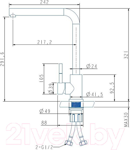 Изображение товара Смеситель Arfeka Isis (Black PVD)